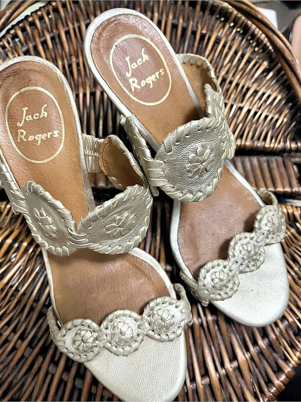 Jack Rogers Jacks Mid-Wedge Silver Sandals
